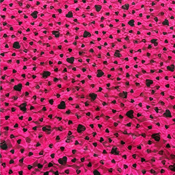 Woman’s Large Pink Heart Lace Sheer Babydoll Slip Night Dress - Picture 7 of 7